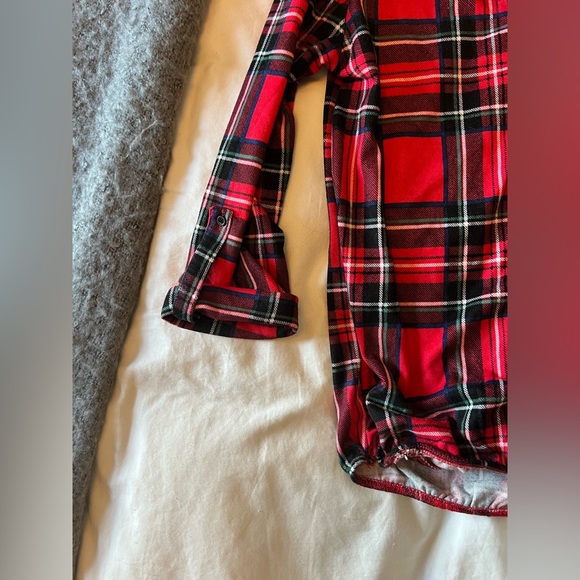 The Bay - red and black plaid shirt - Picture 8 of 9